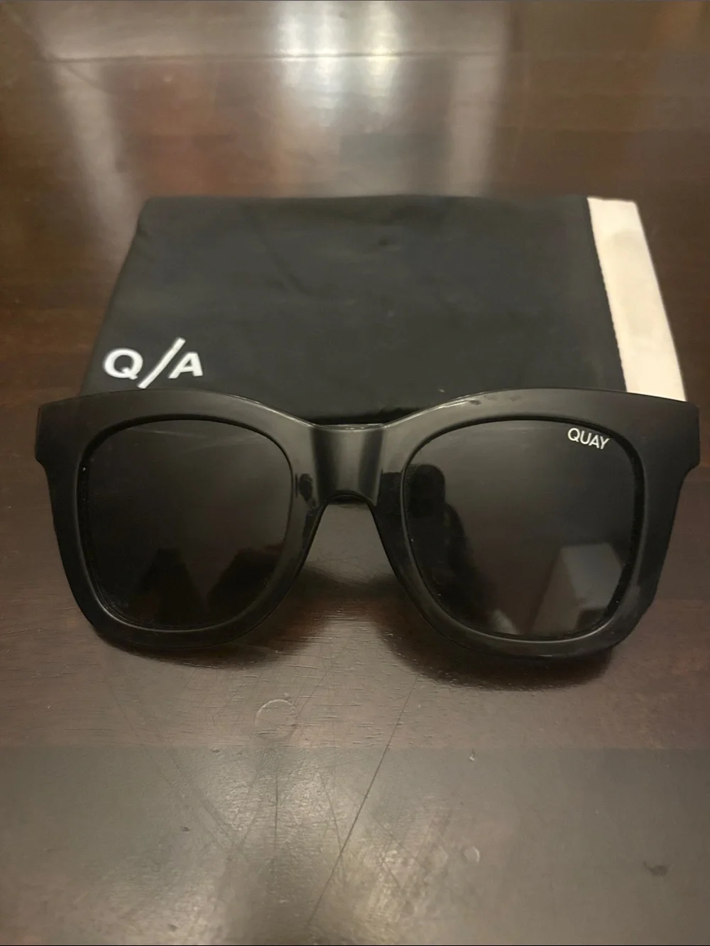Quay Australia Black Polarized Women’s Square Sunglasses